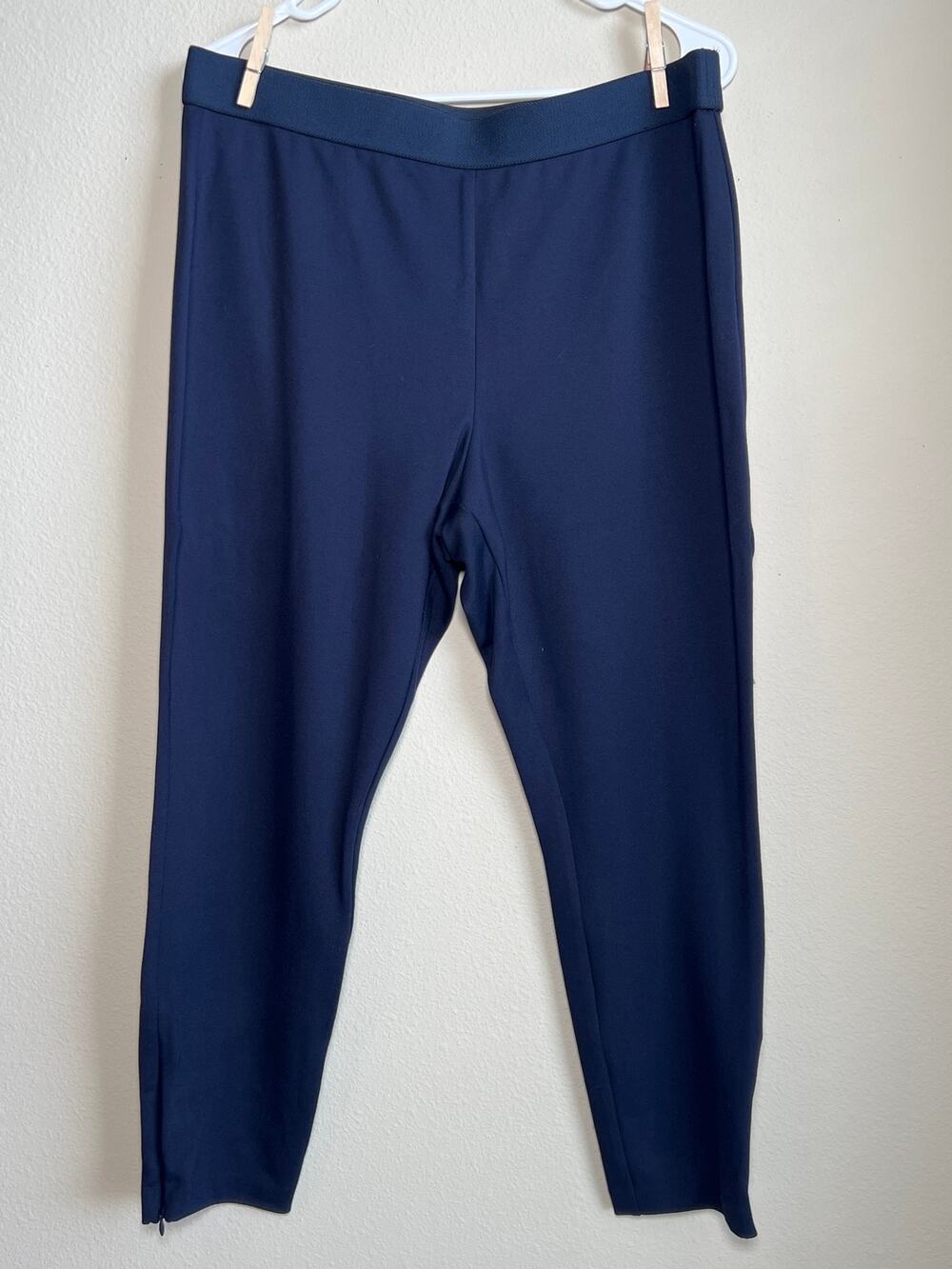 Talbots NWT Navy Blue Hampshire Ankle Zipper Hem Knit Ponte Pants Size 16P